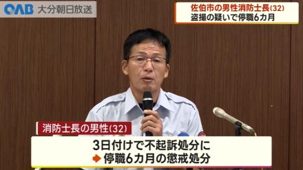 【大分】盗撮の疑い　佐伯市の消防士6カ月停職処分