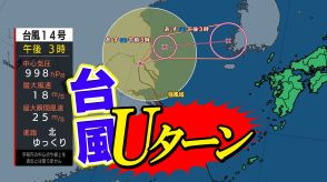 「台風14号がUターン」秋雨前線と一緒になって大雨に　気象庁の予測詳しく【26日（木）までの雨シミュレーション】