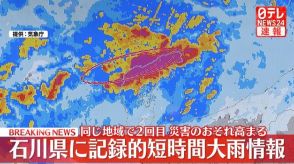 石川県に記録的短時間大雨情報