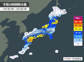 今日22日は全国的に大雨に　石川県は午前中に再び雨強まる　災害に厳重警戒を